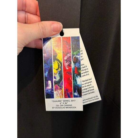 LiLY NOCHES NWT Wearable Art Black Ruffle "Guajira" Dress, Sz Large, MSRP $298 - Picture 12 of 12